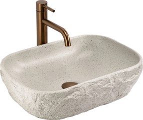 Rea Bianka, umývadlo na dosku 460x330x130 mm, imitácia kameňa, REA-U0628