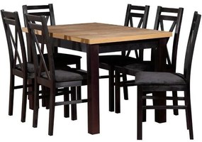 Jedálenská zostava Artemida 1+6 ST45+W114 dub wotan / čierna