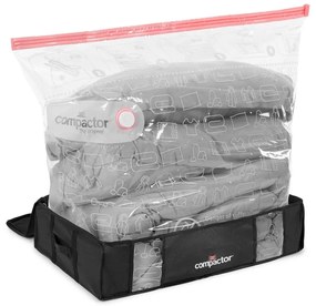 Čierny úložný box na oblečenie pod posteľ Compactor XXL Black Edition 3D, 145 l