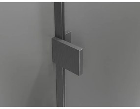 Mexen Lunar T, sklápací sprchový kút ľavý 125 x 120 cm, 8mm číre sklo, profil grafit brúsený, 834T-125-120-66-00-L