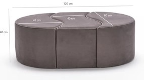 Sivý taburet Alya – Artie