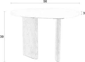 Odkladací stolík s mramorovou doskou 37x56 cm Tanda – White Label