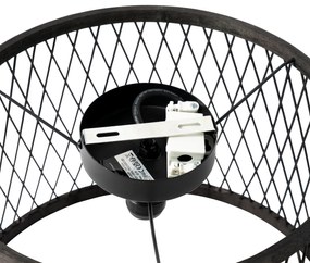 Rustikálne stropné svietidlo čierne ratanové 40 cm IP44 - Calamus