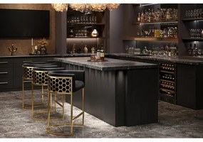 Barová stolička Elegance 47502 Zamat - Čierna  - Komfort-nábytok
