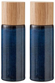 Tmavomodrá keramická súprava mlynčekov na korenie a soľ 2 ks Gastro Blue – Bitz