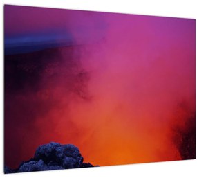 Sklenený obraz - sopka (70x50 cm)