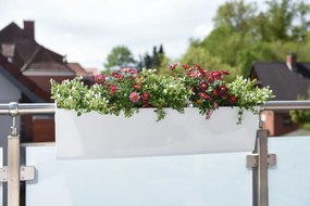 Balkónový hrantík BALKONA CLASSICO, plast, šírka 80 cm, biely lesk