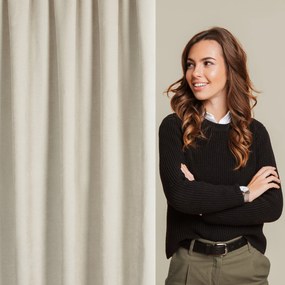 ZÁVES NA PÁSKE VANI 140X270 CM SVETLOBÉŽOVÁ