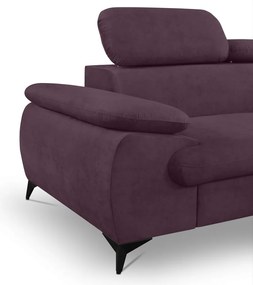 Rohová sedacia súprava Scala, hroznová ružovo-fialová látka, pravý roh