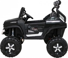 Ramiz Mercedes Benz Unimog elektrické autíčko pre deti čierne + terénny pohon 4x4