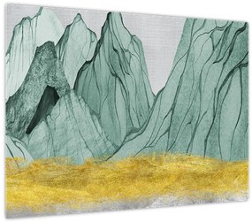 Sklenený obraz - Smaragdové hory N⁰1 (70x50 cm)