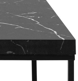 Čierny konferenčný stolík s doskou v dekore mramoru 55x110 cm Barossa – Actona