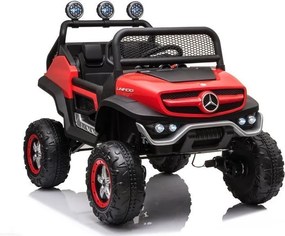 LEAN CARS Akumulátorové vozidlo Mercedes Unimog S, červené