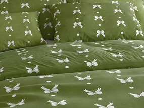 Mikroflanelové obliečky WHITE BOW zelené Rozmer obliečky: 70 x 90 cm | 140 x 200 cm