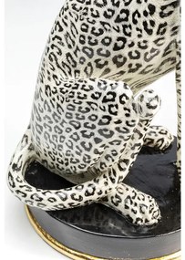 Cheetah dekorácia biela/čierna 54cm