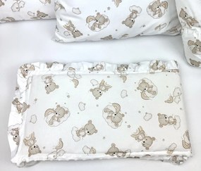 INTERMEDIC SK Mantinel do postieľky s volánikom Teddy / minky krémová – 180x30 cm