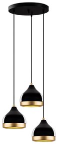 Závesný luster na lanku YILDO 3xE27/40W/230V čierna/zlatá