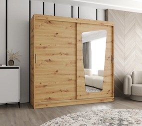 Šatníková skriňa 200 cm Mokka (dub artisan). Akcia -19%. Vlastná spoľahlivá doprava až k Vám domov. 1126035