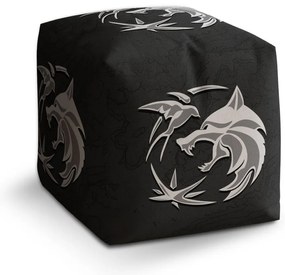 Taburet Cube Witcher čierna mapa, čierna
