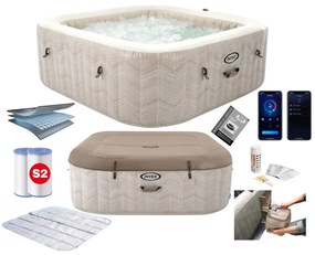 Intex Nafukovacia štvorcová hydromasážna jacuzzi pre 6 osôb 196x71 cm, prémiové príslušenstvo - INTEX 28472