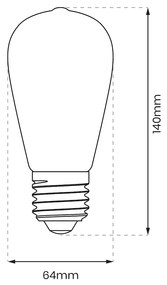 Dekoračná LED žiarovka E27 teplá 2700k 6w 700 lm