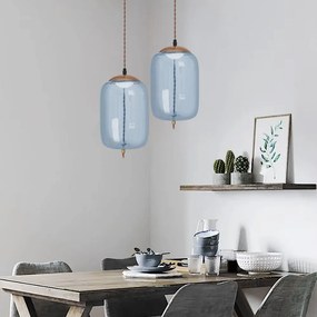 Toolight Toolight, LED sklenené stropné svietidlo APP443-CP, modrá, OSW-00574