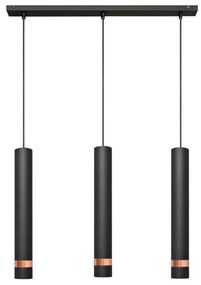 LED Luster na lanku TUBA 3xGU10/4,8W/230V čierna/medená