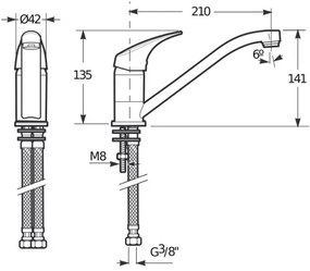 JIKA H3511N10042301 - Batéria TALAS 13,5 cm, lesklý chróm