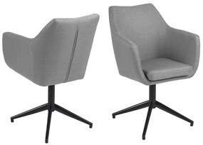 Elegantné otočné kreslo Almond, svetlosivé