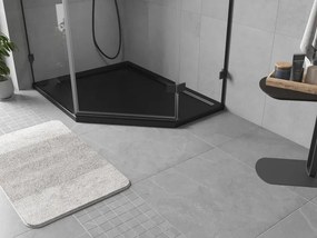 Mexen Flow, päťuholníková sprchová vanička slim 100 x 80 cm, ľavá, čierna matná - 46P708010L