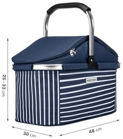 anndora Chladiací košík 25 litrov - Modrá s prúžkami TW-1402-232