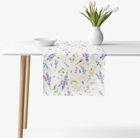 Goldea behúň na stôl valencia - levanduľová záhrada 50x160 cm