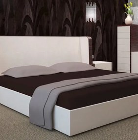 Tmavo hnedá plachta na posteľ s gumičkou - bavlnený satén Šírka: 200 cm | Dĺžka: 220 cm