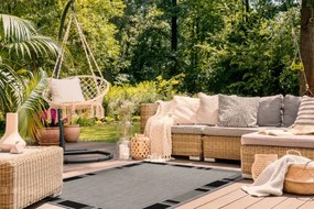 Koberec SIZAL FLOORLUX 20195 strieborný / čierny