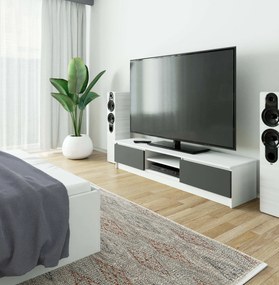 TV stolík Katalina (biela + sivá). Akcia -22%. Vlastná spoľahlivá doprava až k Vám domov. 1070710