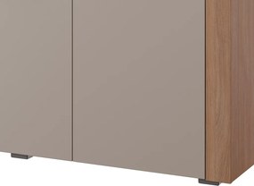 Komoda Pico, 130 cm, dub jantárový/béžová kašmír, s osvetlením