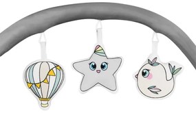 Lionelo - Cestovná postieľka FLOWER Šedá Scandi