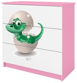 Komoda Babydreams 80 cm dinosaurus ružová