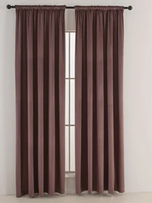 Zamatové zatemňovacie závesy Cesar marsala - 140 x 250 cm (2ks) - riasiaca stuha