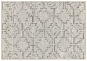 Vlnený koberec 140 x 200 cm béžová/čierna URLA Beliani