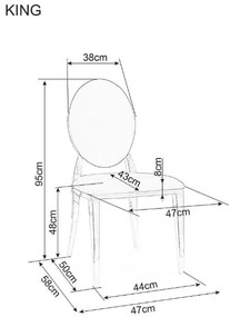 Jedálenská stolička KING VELVET bežová/ zlatá