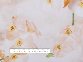 Biante Dekoračný záves TF-045 Orchidey na béžovom 140x260 cm