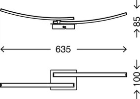 LED Stropné svietidlo 2xLED/6W/230V 3000K matný chróm