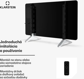 Klarstein Wonderglass infračervený panel | 480 W | 5-9 m² | Moderný sklenený dizajn | 90 cm x 58 cm