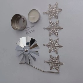 DECOLED Anjelský prsteň, 8 x 13 cm, snehové vločky, striebro