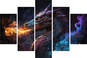 Obraz - Drak pľuvajúce plamene (150x105 cm)