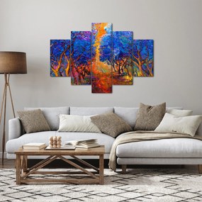 Obraz - jesenné koruny stromov, moderný impresionizmus (150x105 cm)