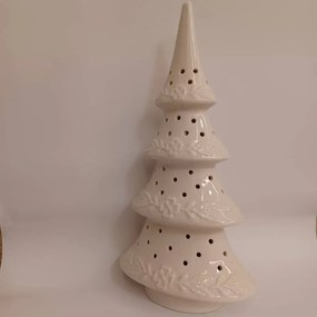 DECOLED Keramický stromček, 15 x 9,2 x 29 cm, teplá biela, 2xLR44