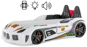 Posteľ auto 90x190 Grand Prix Plus - biela
