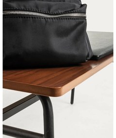 Čierna/hnedá lavica z imitácie kože Carabel – Kave Home
